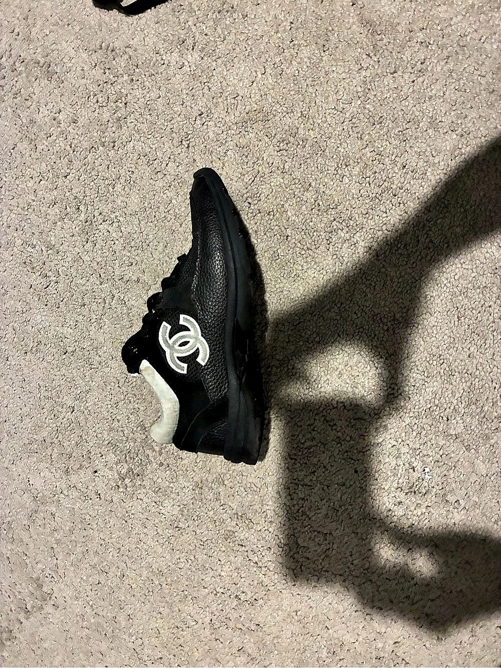 Chanel CC Logo Trainer Black White Sneakers